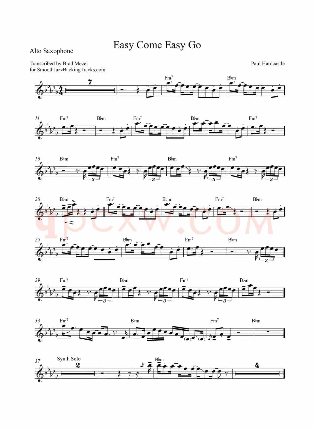 Easy Come Easy Go（中音萨克斯）
