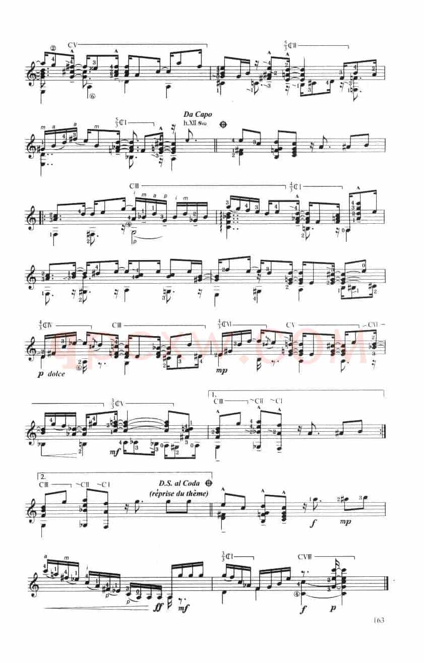 古典吉他考级八级外国乐曲C组(3、三个阿拉伯人)