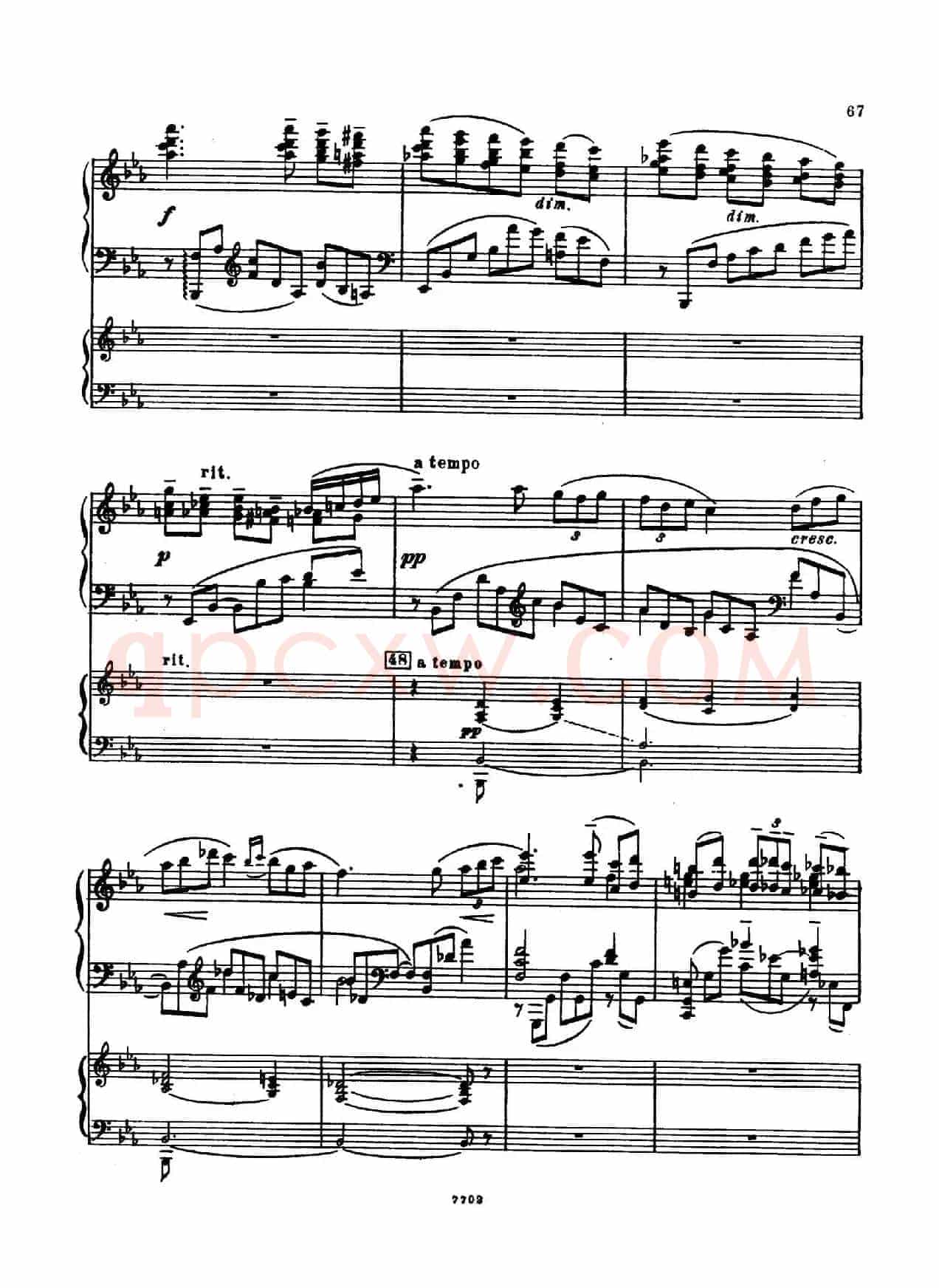 升f小调第一钢琴协奏曲 Op.1(双钢琴版)