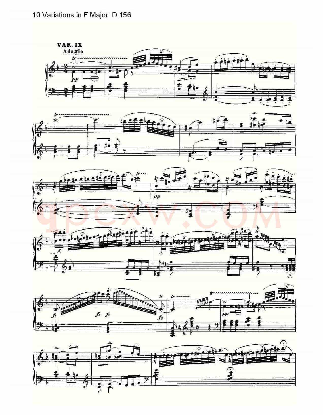 10 Variations in F Major D.156（F大调10变奏曲 D.156）