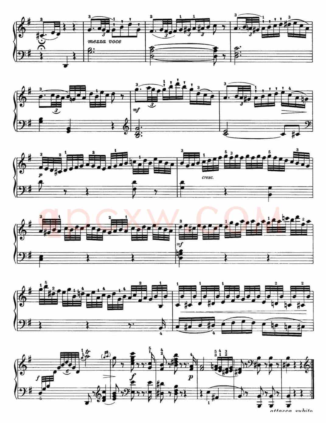 海顿 钢琴奏鸣曲 Hob XVI 34 in E minor