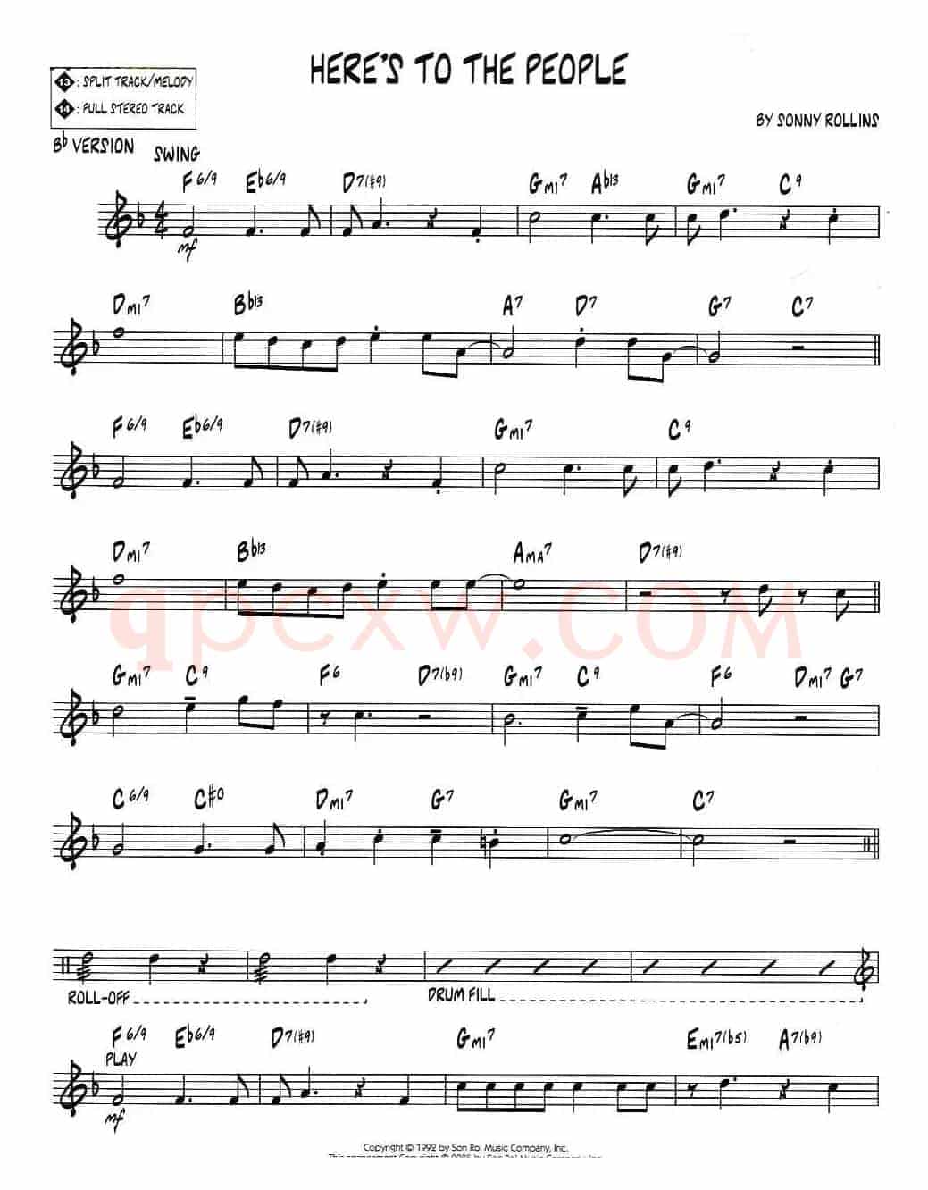 HERE'S TO THE PEOPLE（jazz系列萨克斯谱）