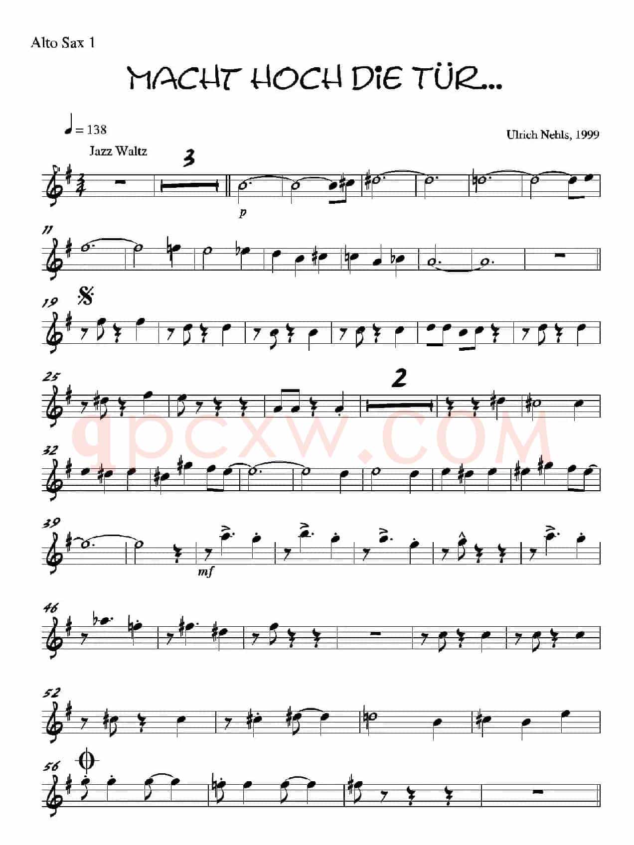 Macht Hoch Die Tru…（第一中音萨克斯分谱）
