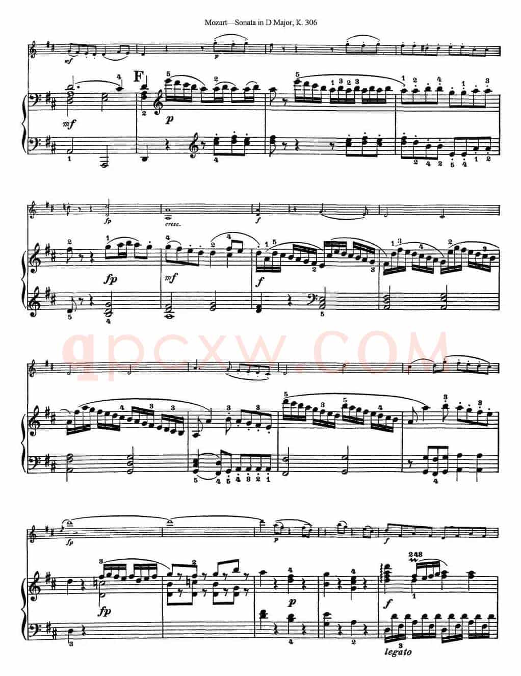 Violin Sonata in D Major K.306（小提琴+钢琴伴奏）