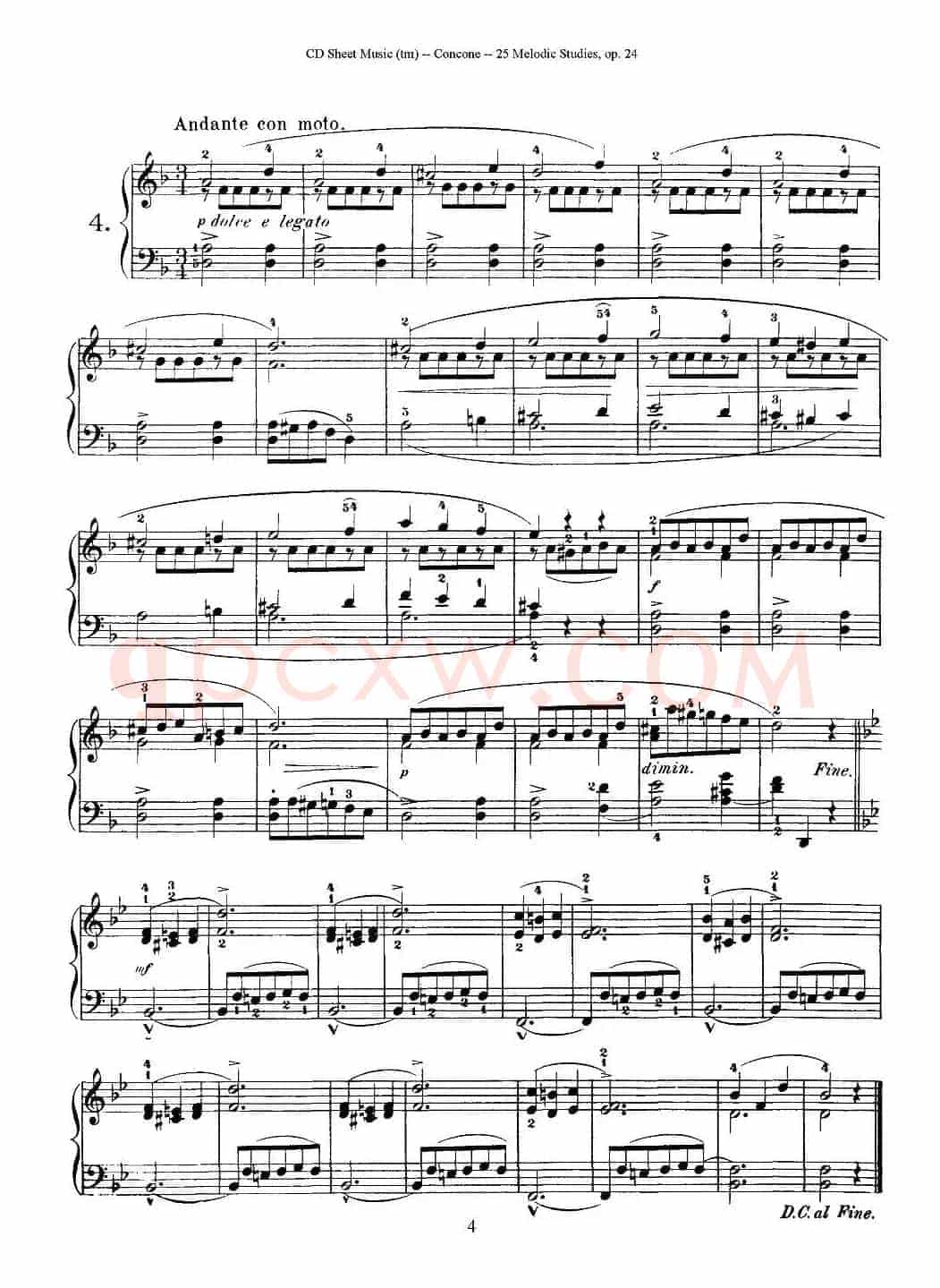 Concone - 25 Melodic Studies easy and progressive（1—5）