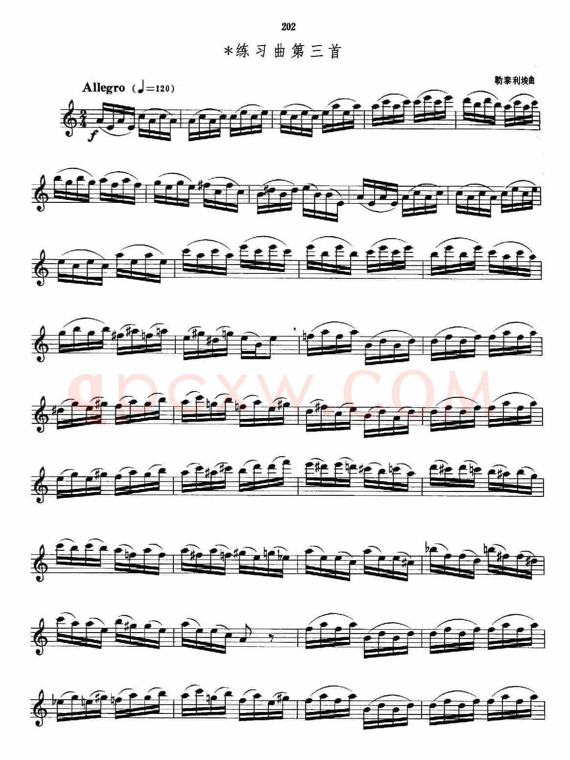 萨克斯管业余考级九级练习曲第三首