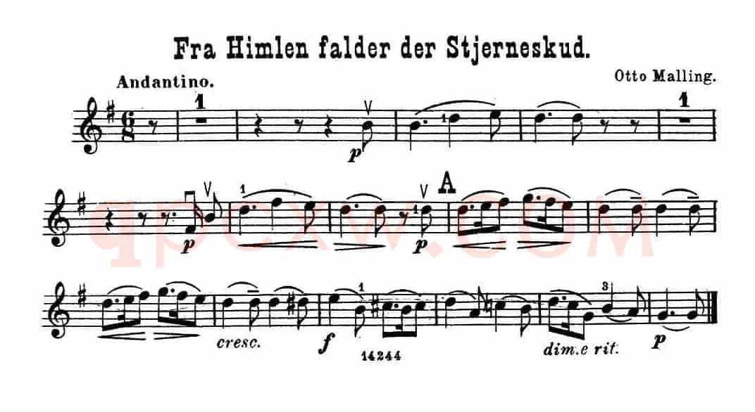 Fra Himlen falder der Stjerneskud.