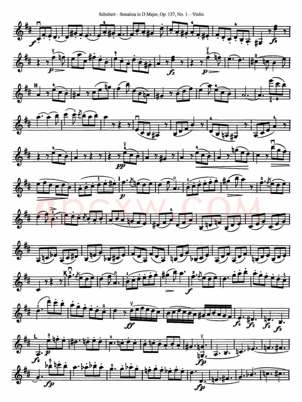 Violin Sonatina in D major Op.137 No.1