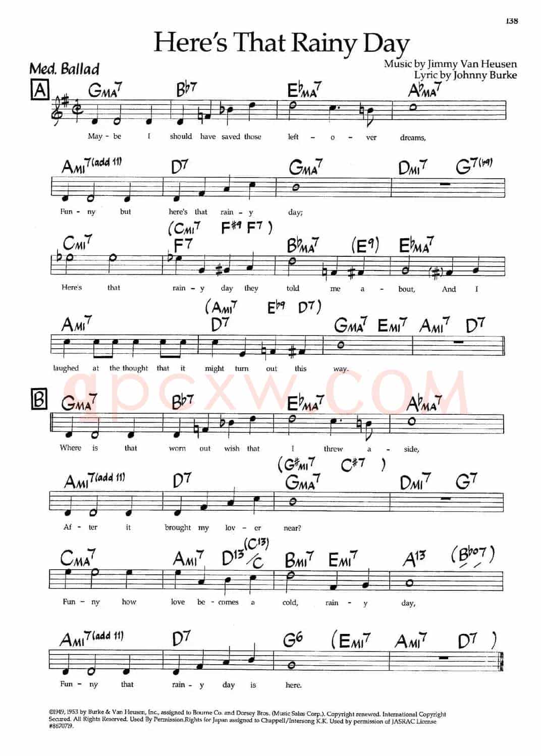 Here's That Rainy Day（爵士钢琴曲）