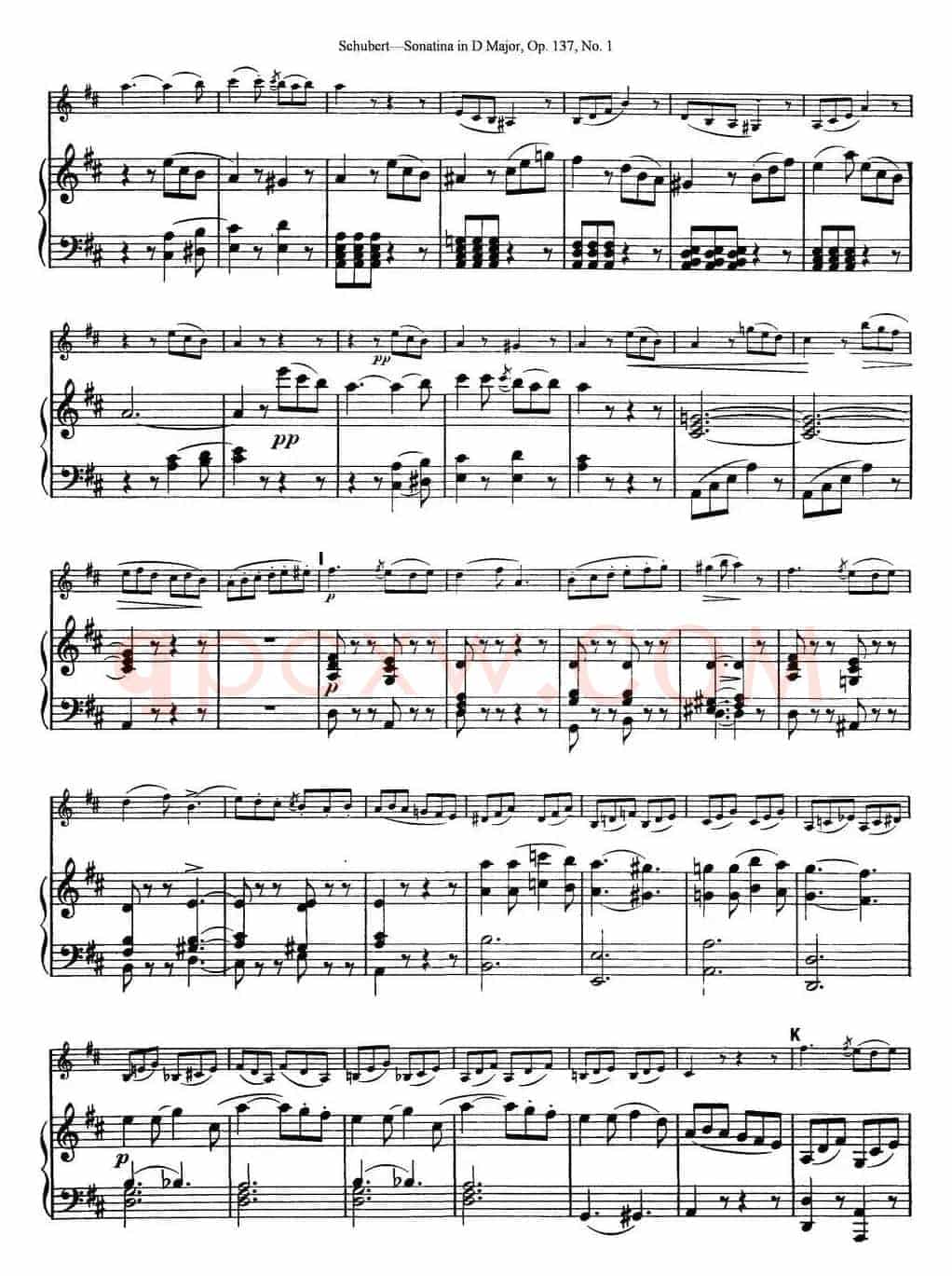 Violin Sonatina in D major Op.137 No.1（小提琴+钢琴伴奏）