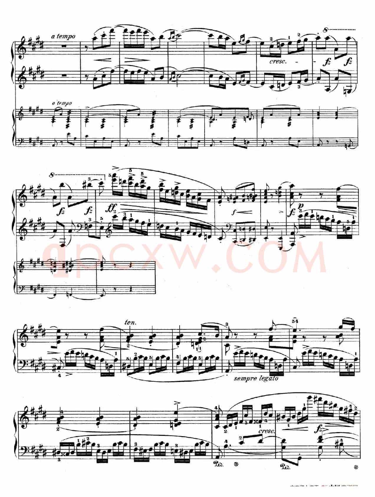 e小调第一钢琴协奏曲 Op.11((钢琴独奏版·第三乐章)