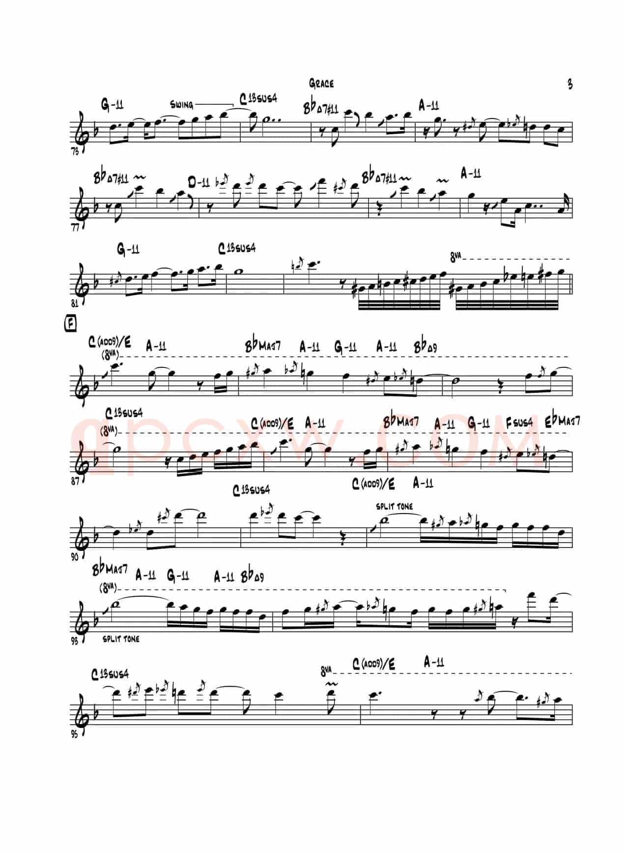 Grace（次中音萨克斯）