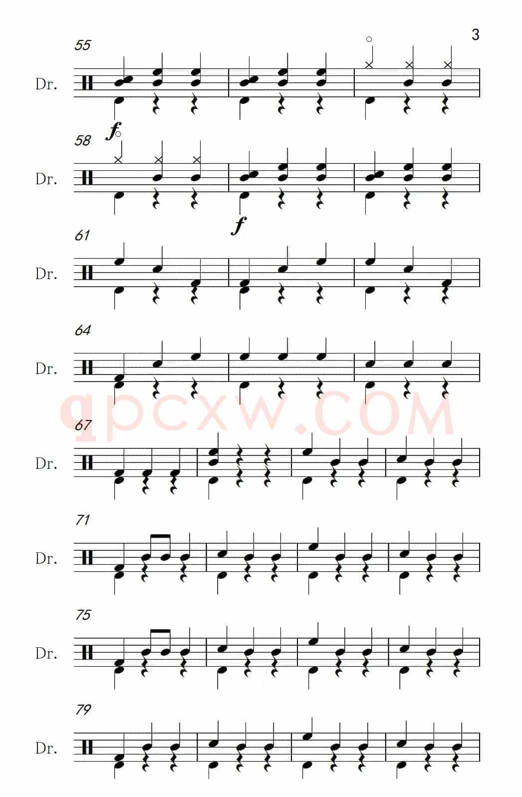 [法]溜冰圆舞曲（架子鼓谱）