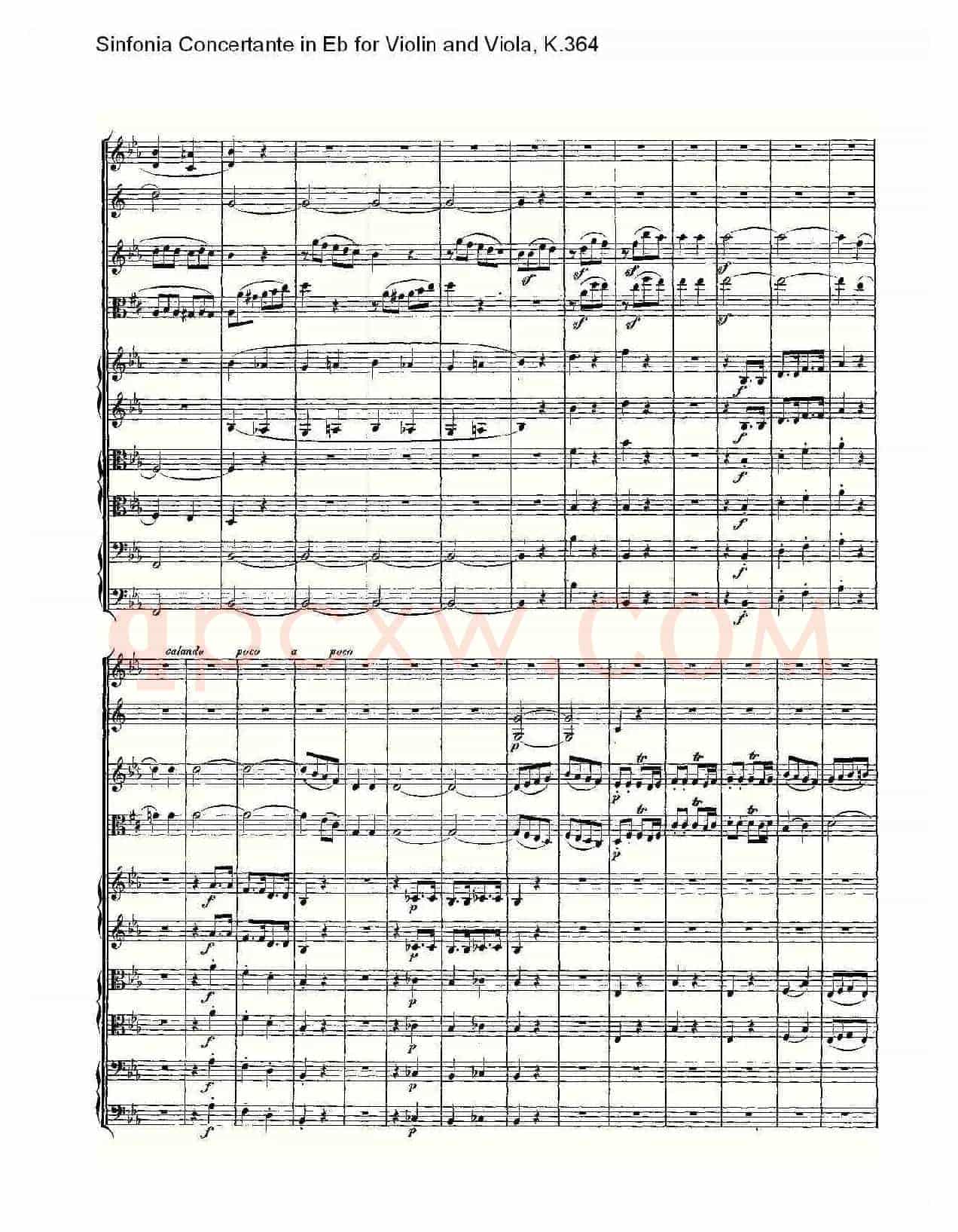 Eb调小提琴与中提琴炫技序曲, K.364(二)