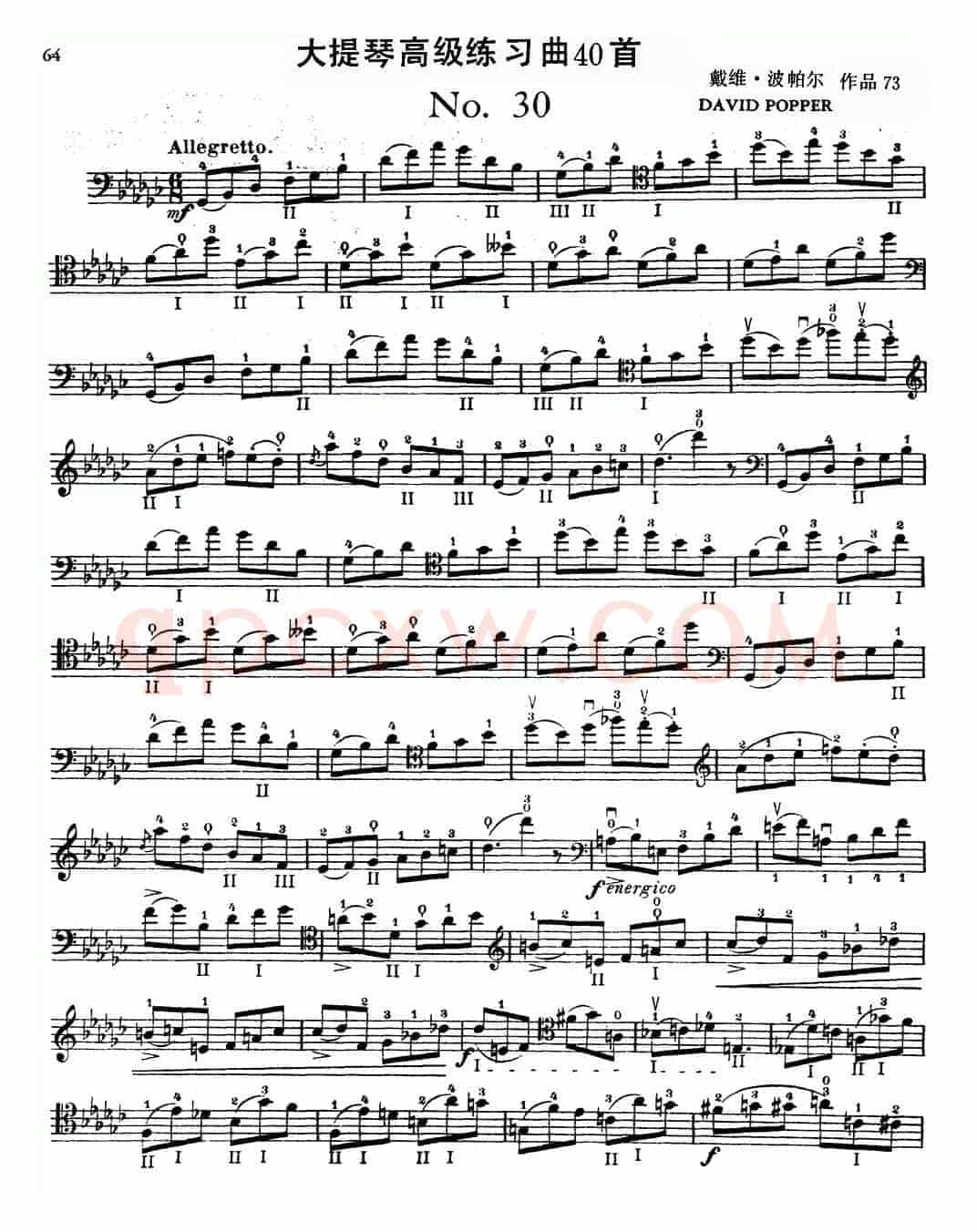 大提琴高级练习曲40首 No.30