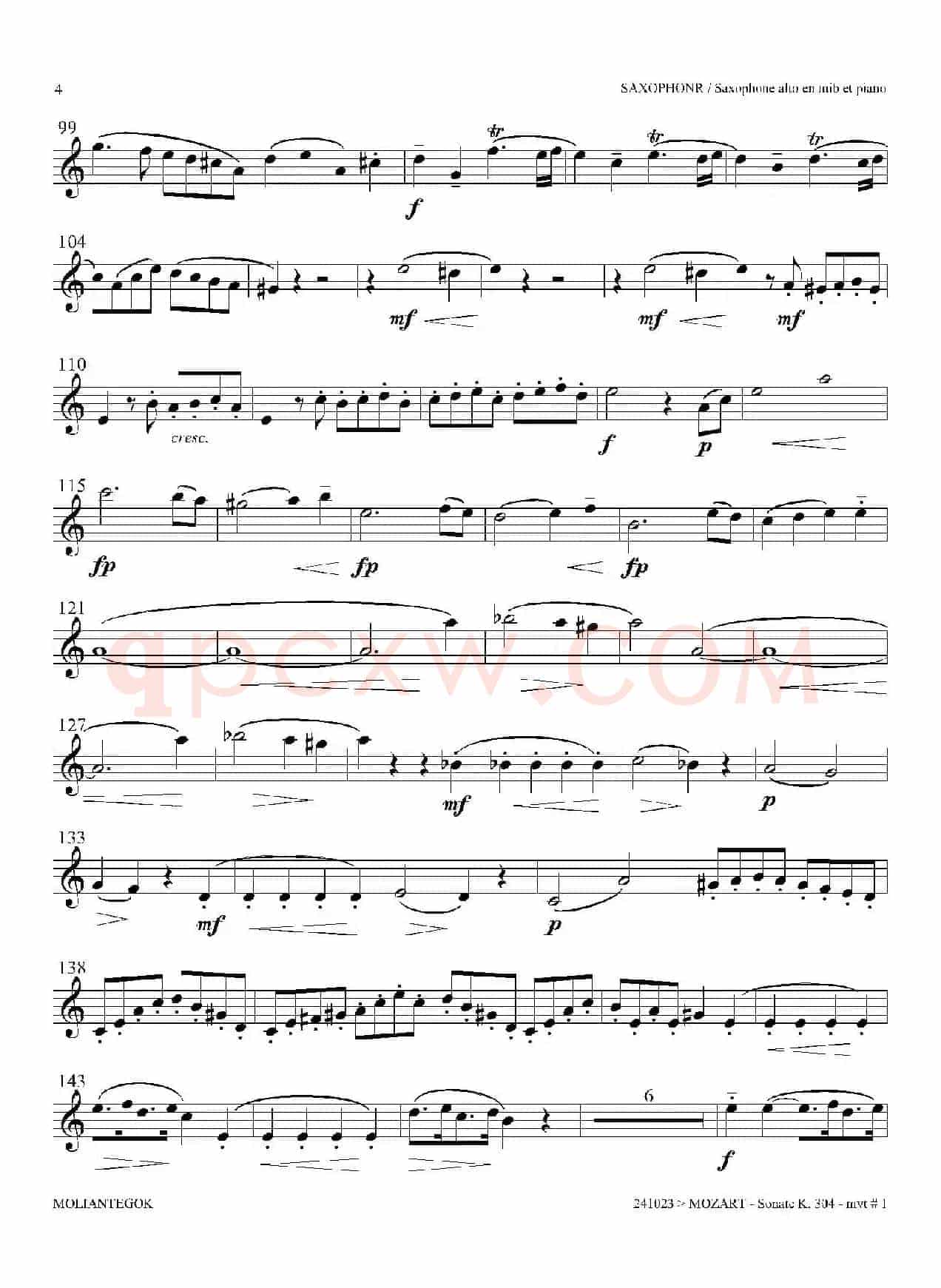 奏鸣曲 Op.304（中音萨克斯）