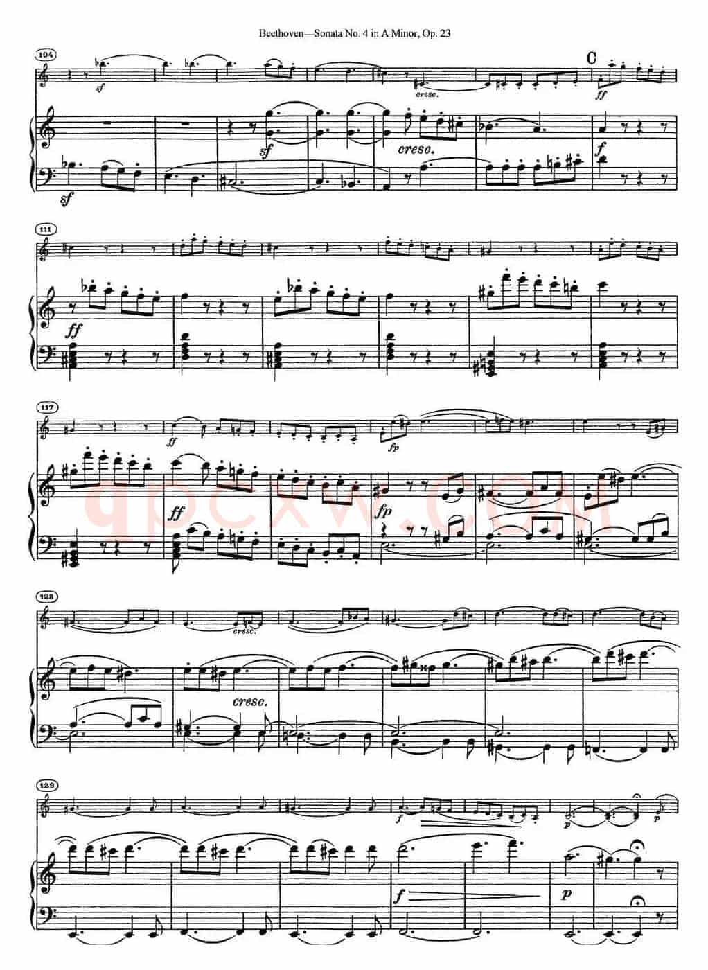 Violin Sonata No.4 in A Minor Op.23（小提琴+钢琴伴奏）