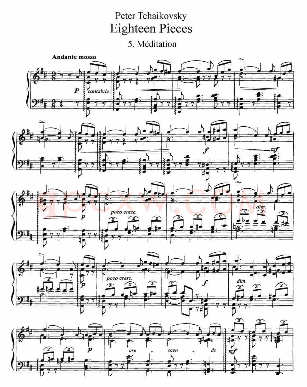 柴可夫斯基18首钢琴小品Op.72(5.Meditation)