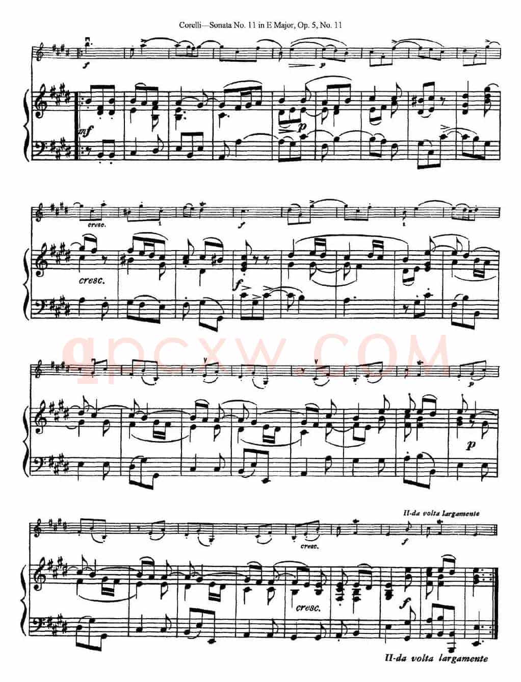 Sonata No.11 in E Major Op.5 No.11（小提琴+钢琴伴奏）