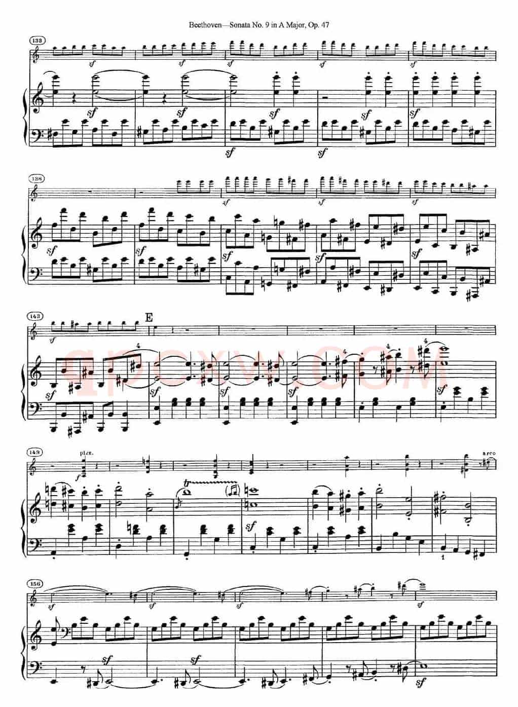 Violin Sonata No.9 in A Major Op.47（小提琴+钢琴伴奏）