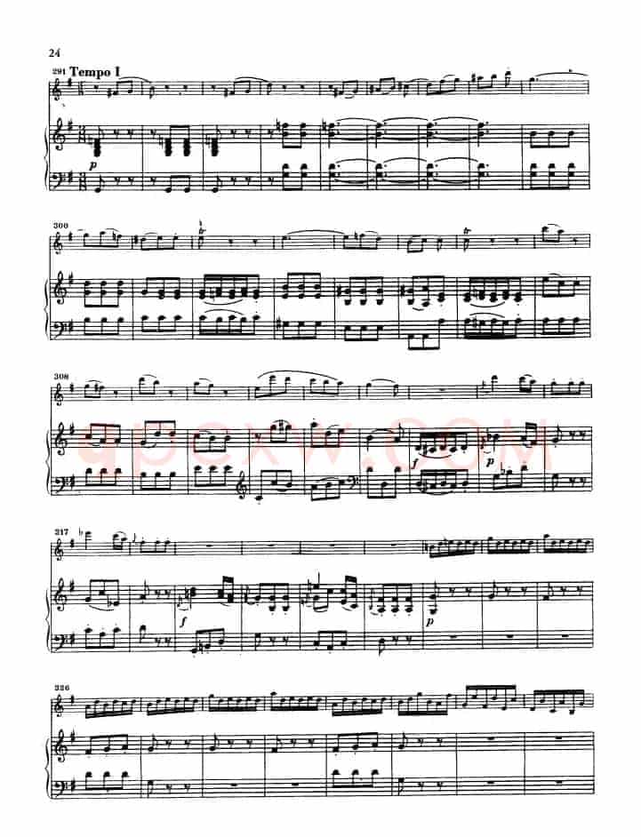 第三协奏曲第三乐章 G大调 Op.216（小提琴和钢琴）
