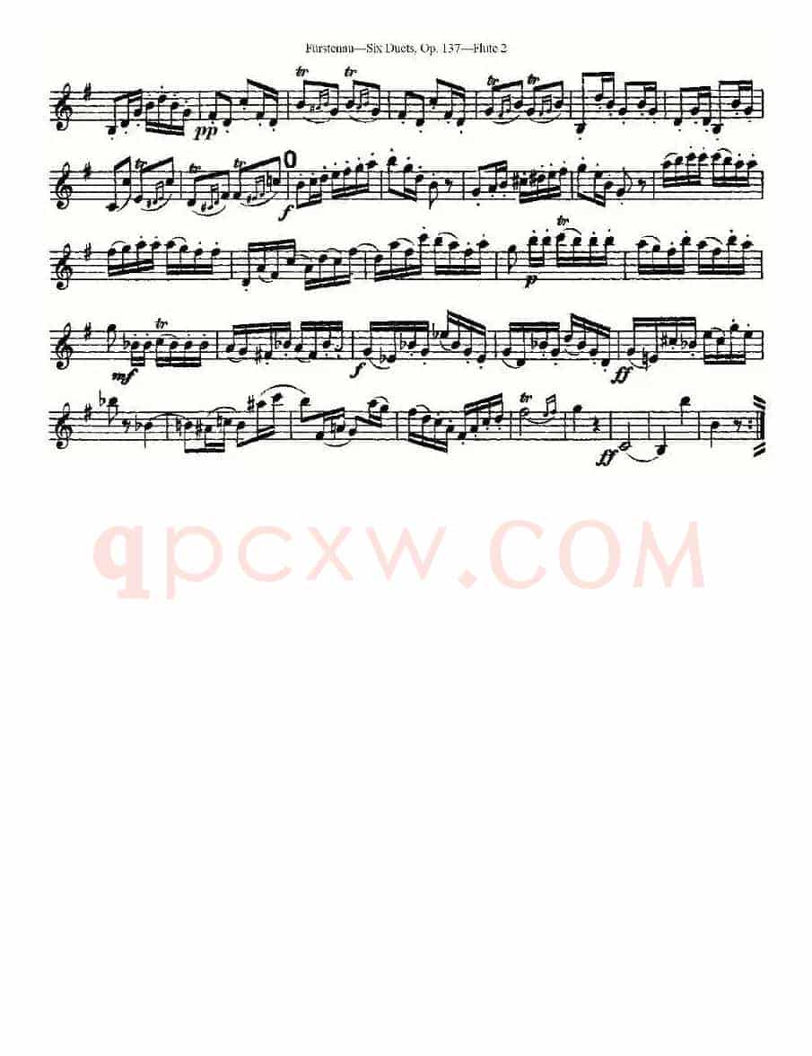 Six Duets, Op.137 之二（二重奏 六首作品 137号）