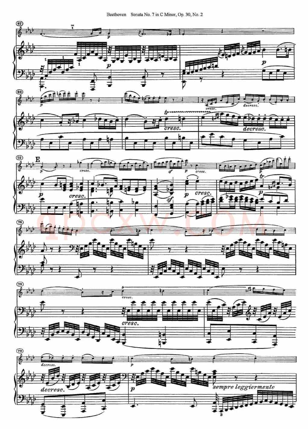 Violin Sonata No.7 in C Minor Op.30 No.2（小提琴+钢琴伴奏）