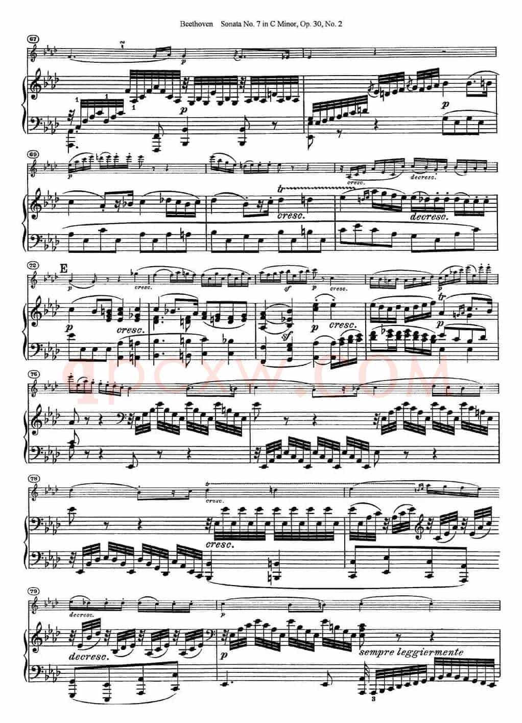 Violin Sonata No.7 in C Minor Op.30 No.2（小提琴+钢琴伴奏）