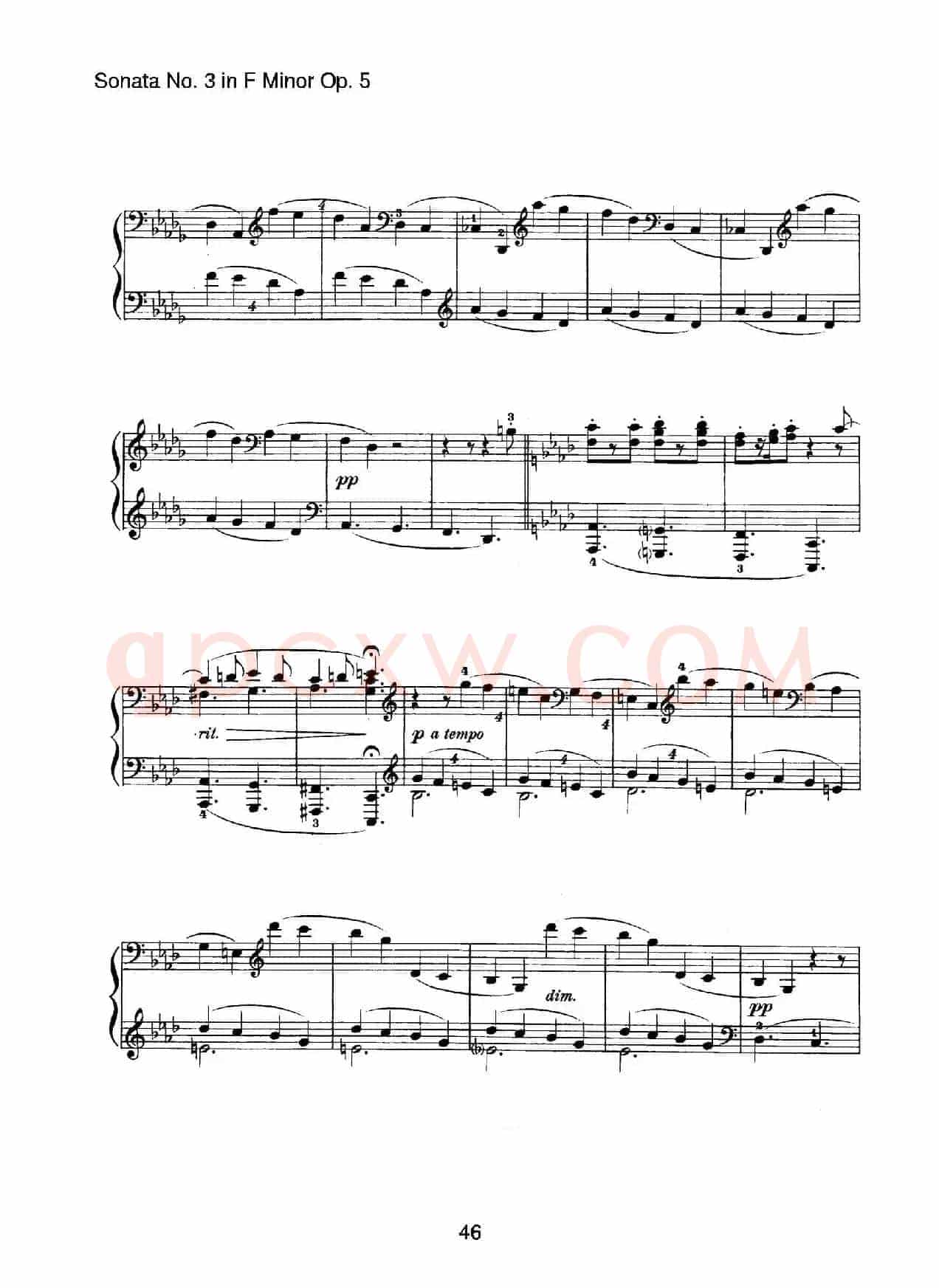 Piano Sonata No.3 in f Minor Op.5(f小调第三钢琴奏鸣曲)