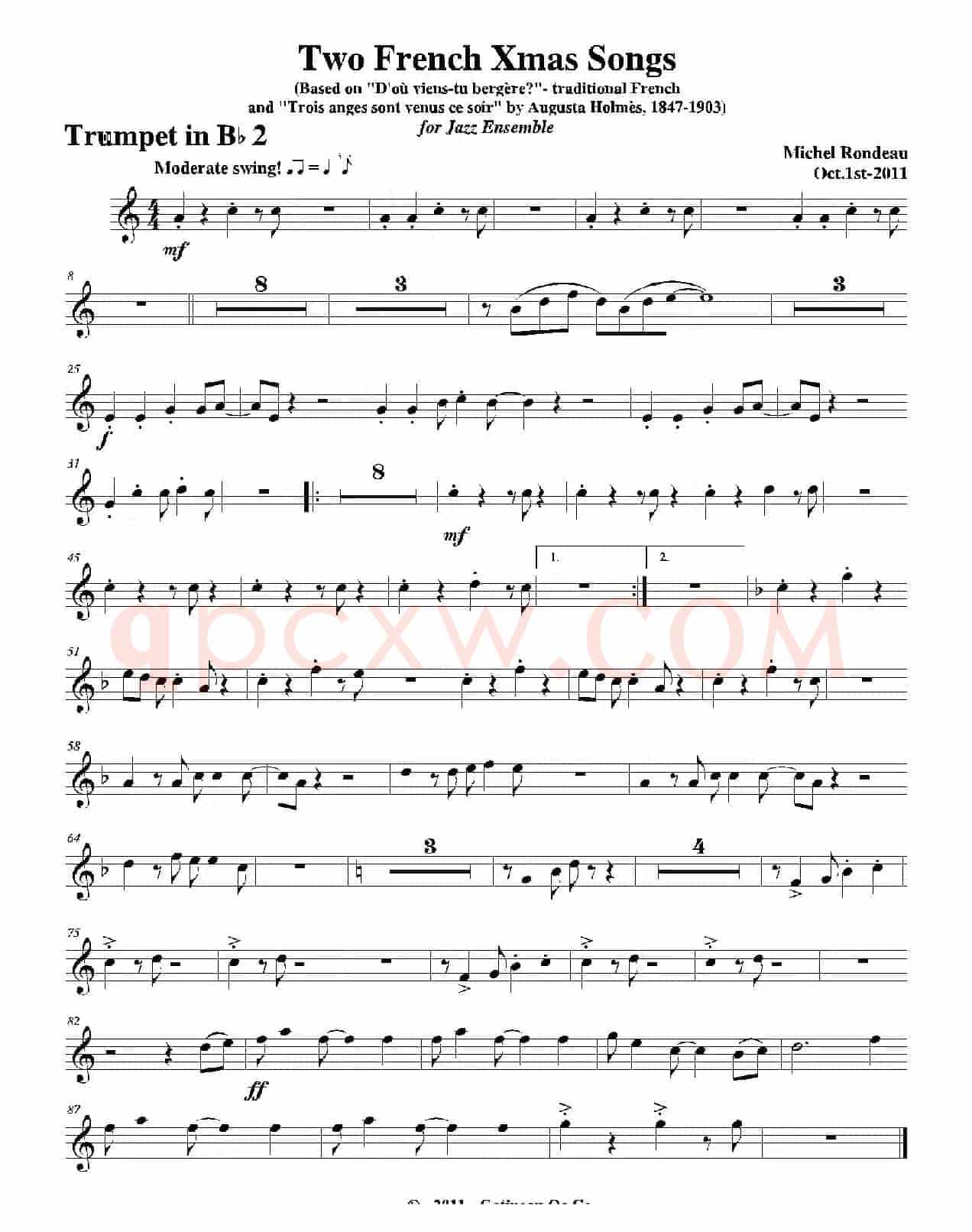 Two French Xmas Songs（第二小号分谱）