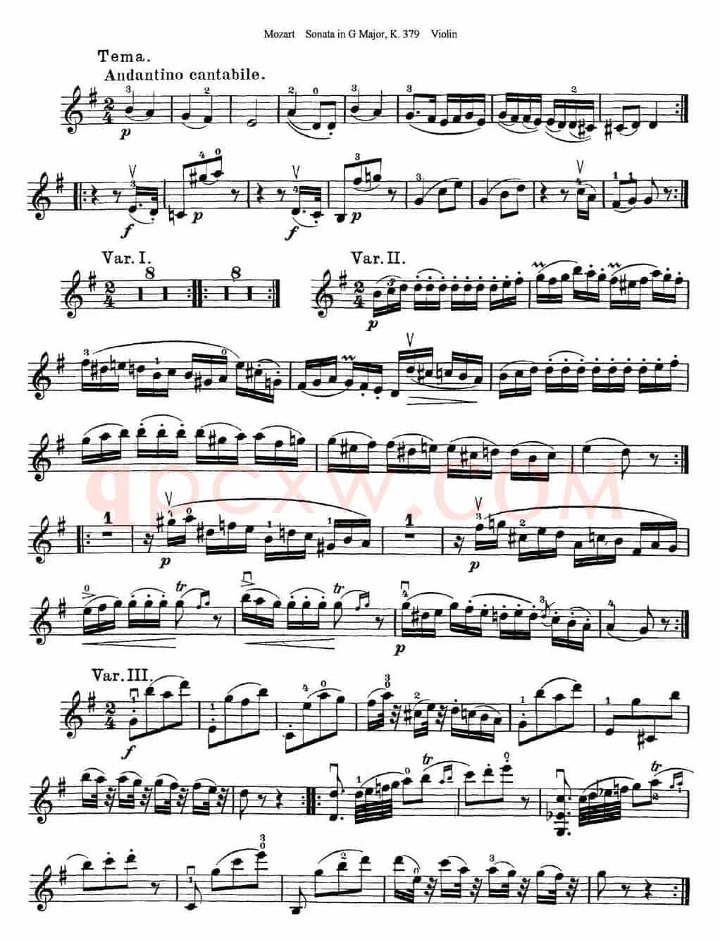 Violin Sonata in G Major K.379