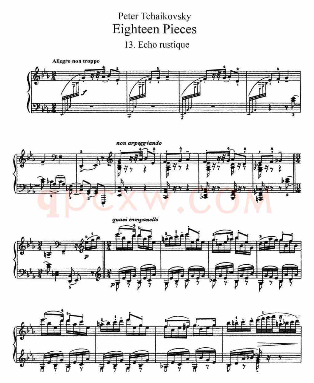 柴可夫斯基18首钢琴小品Op.72(13.Echo rustique)