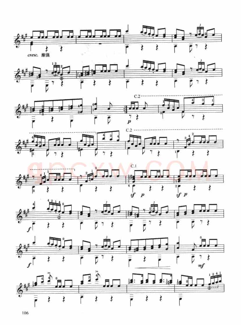 古典吉他考级七级外国乐曲A组（3、玛祖卡舞曲）