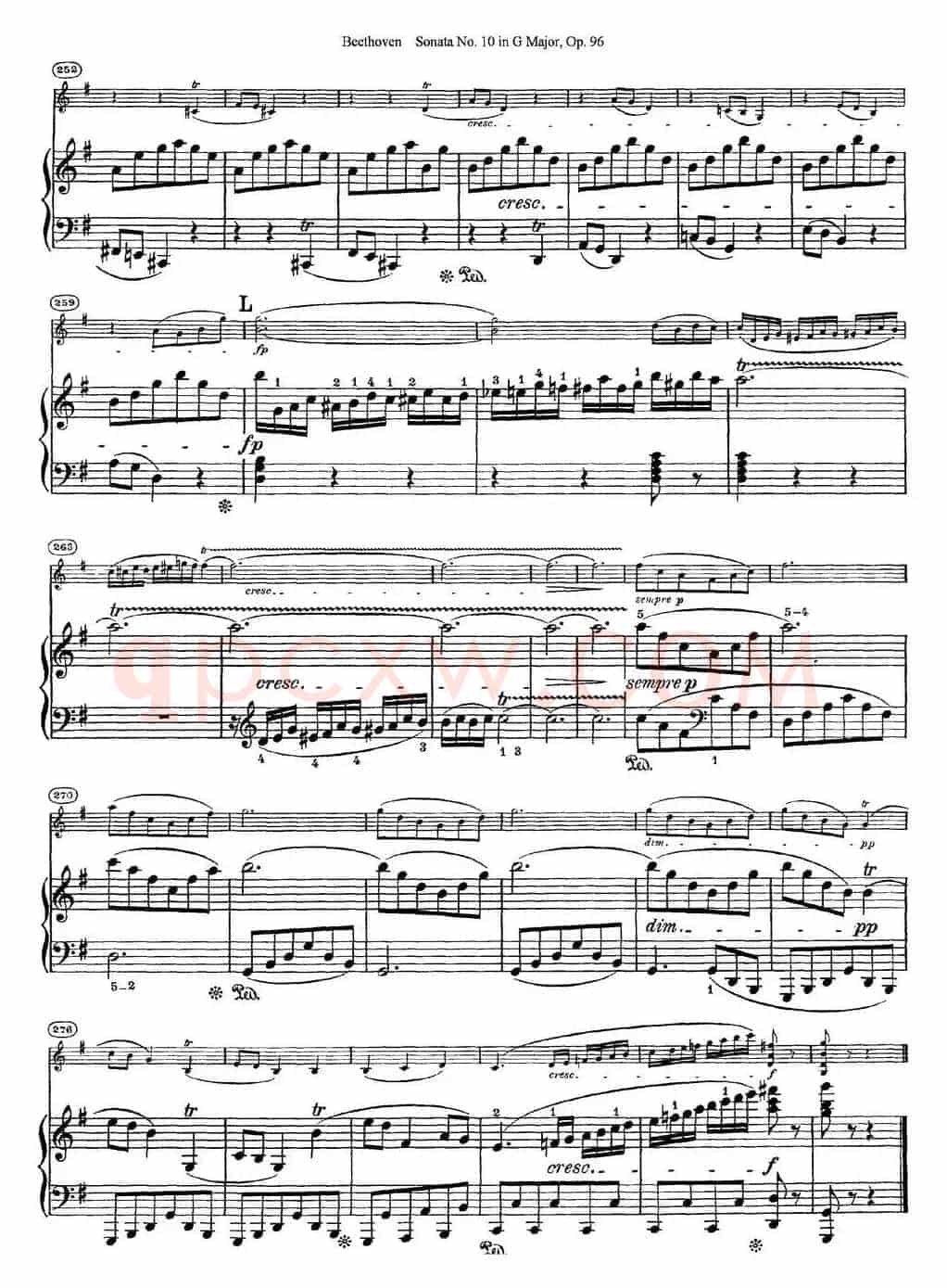 Violin Sonata No.10 in G Major Op.96（小提琴+钢琴伴奏）