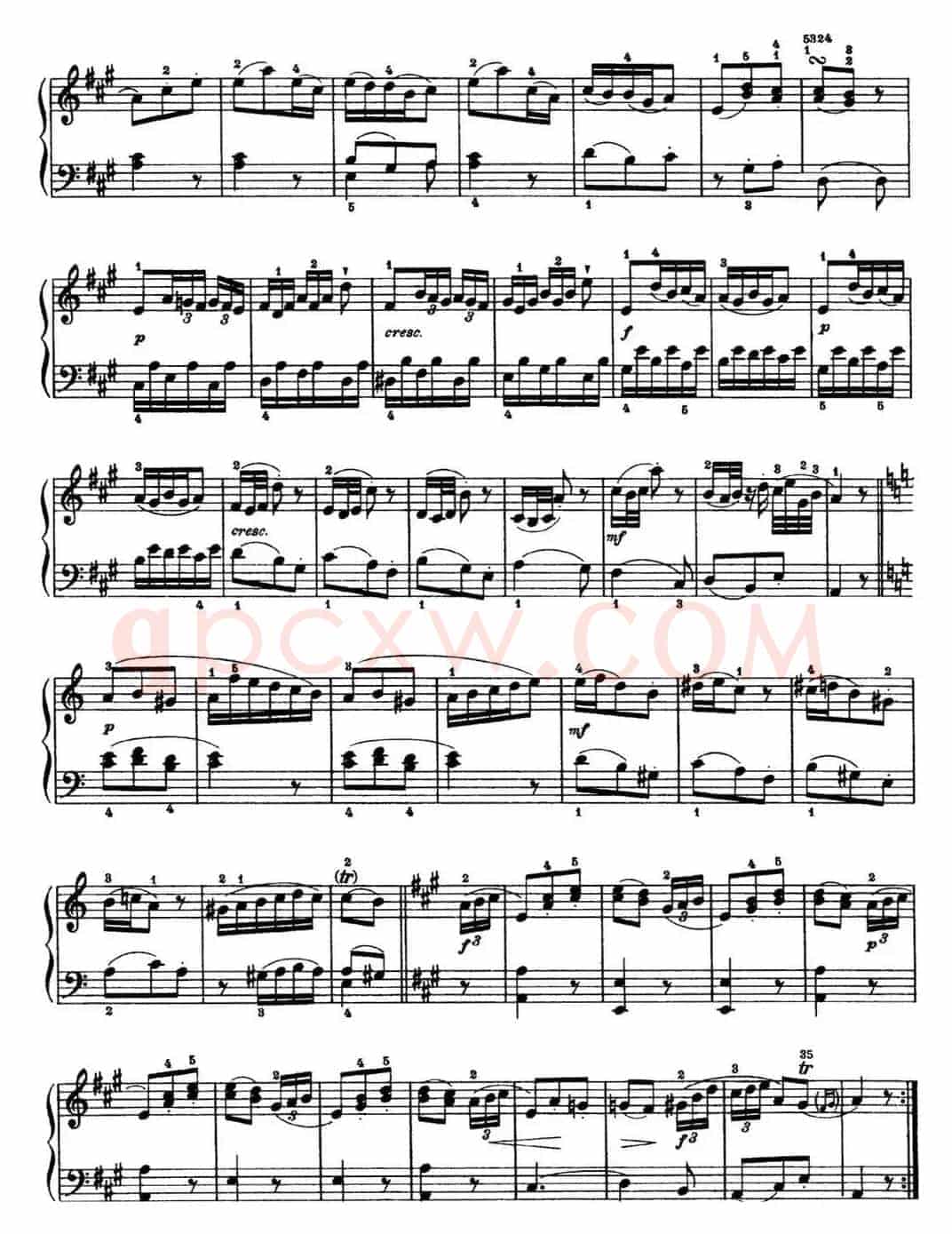 海顿 钢琴奏鸣曲 Hob XVI 5 Divertimento A major