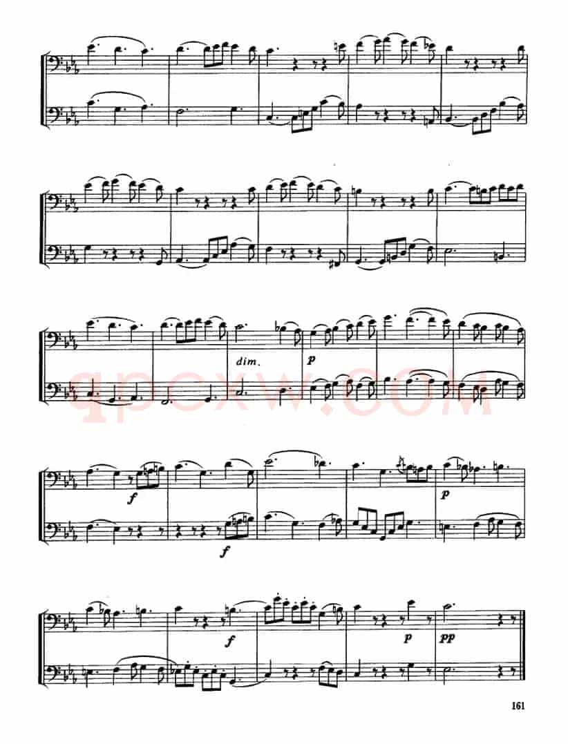 长号二重奏练习曲（4——14）