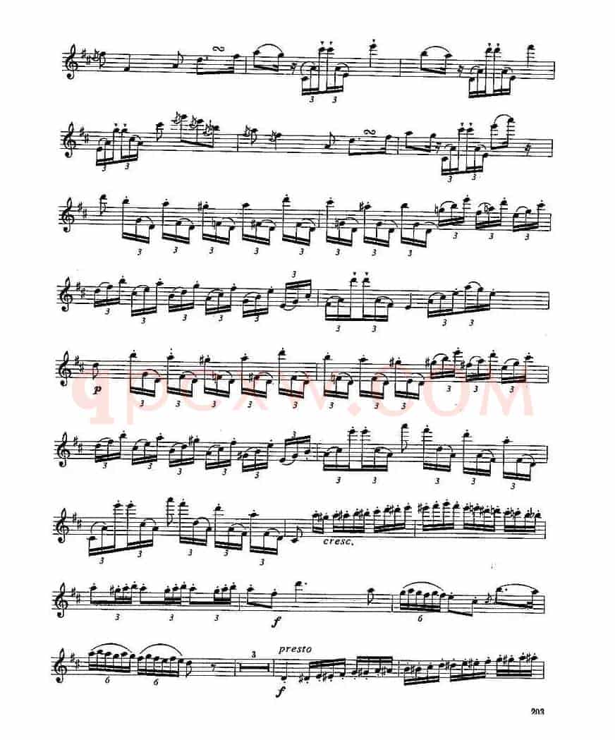 长笛九级考级曲谱（第四部分—2）