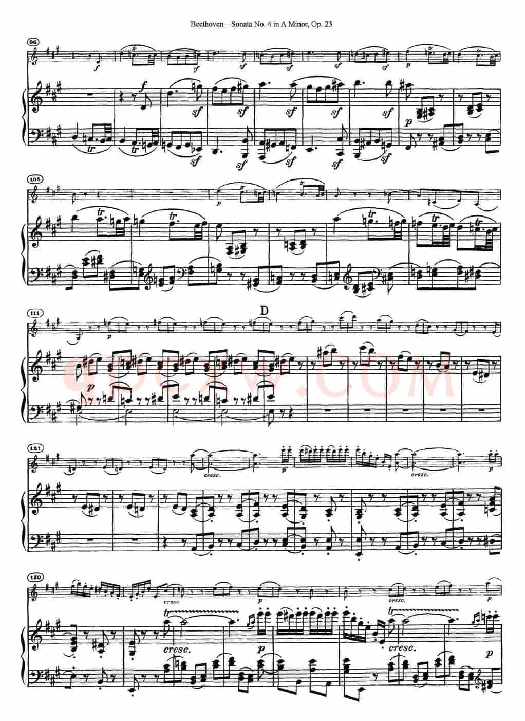 Violin Sonata No.4 in A Minor Op.23（小提琴+钢琴伴奏）