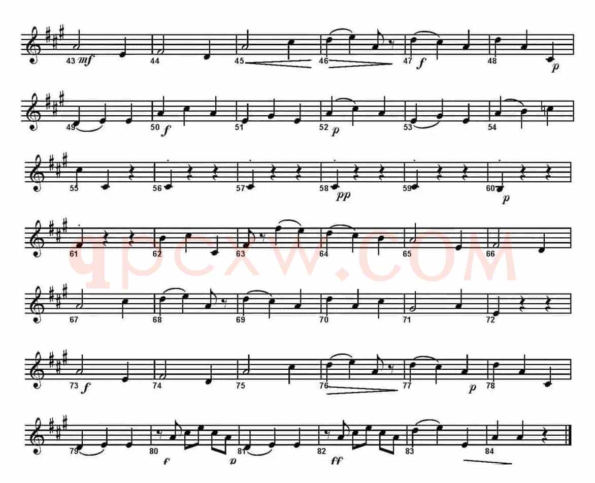 SINFONIA Part 2. Andante（四重奏·上低音萨克斯分谱）