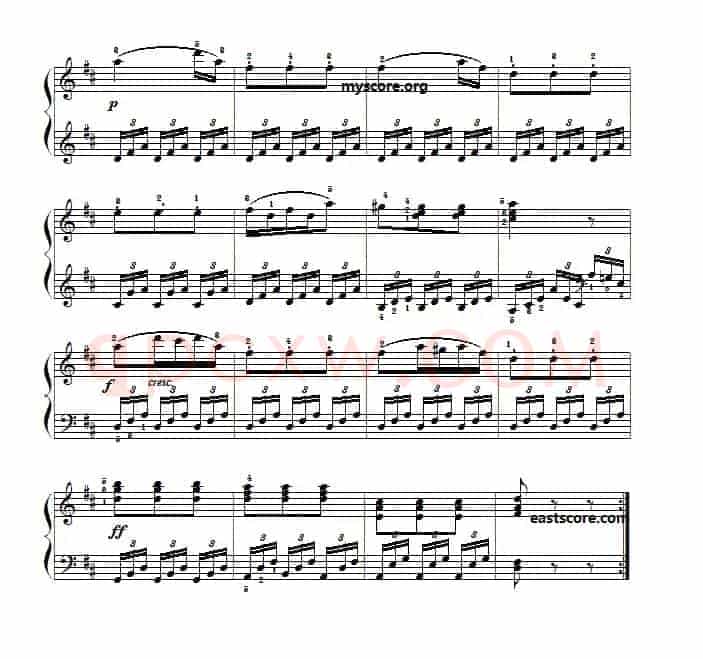 车尔尼《小钢琴家》(Czerny 823)第56首(曲谱及练习提示)