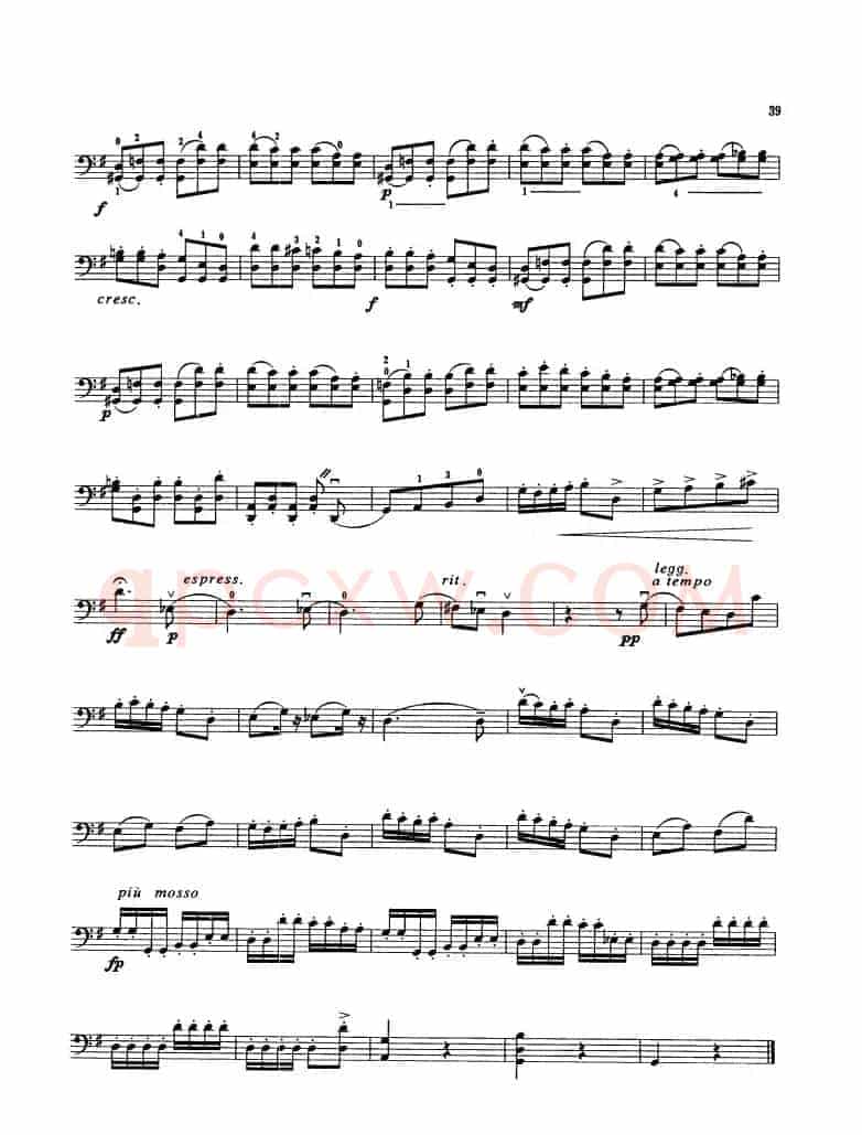 第五协奏曲（第三乐章）（大提琴）