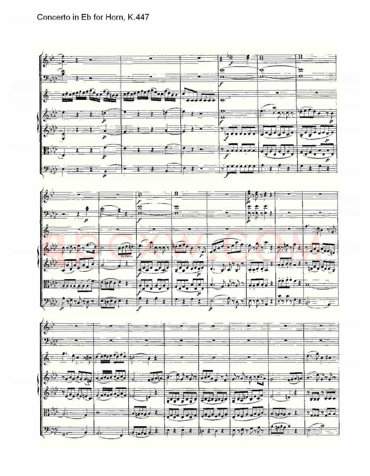 Concerto in Eb for Horn, K.447(Eb调法国号协奏曲, K.447)