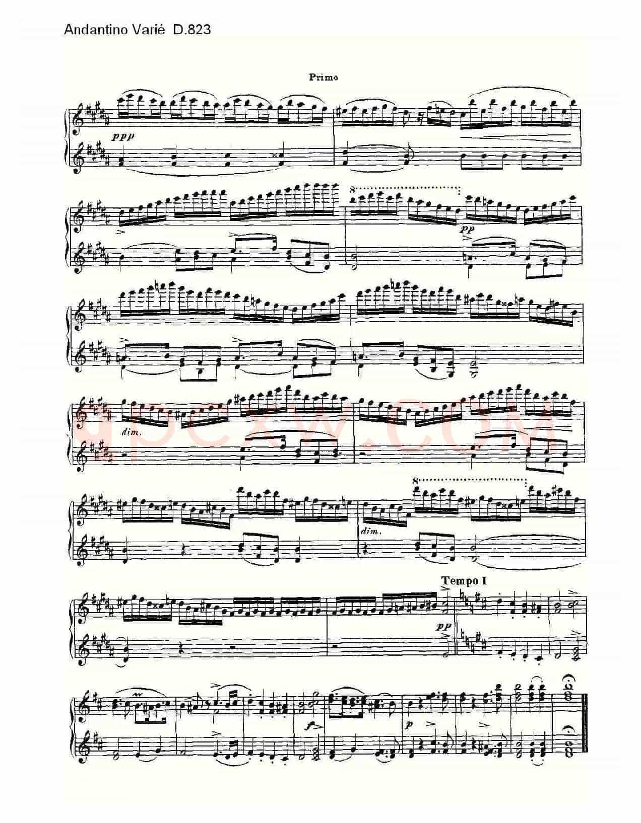 Andantino Varié D.823(小行板杂集 D.823)