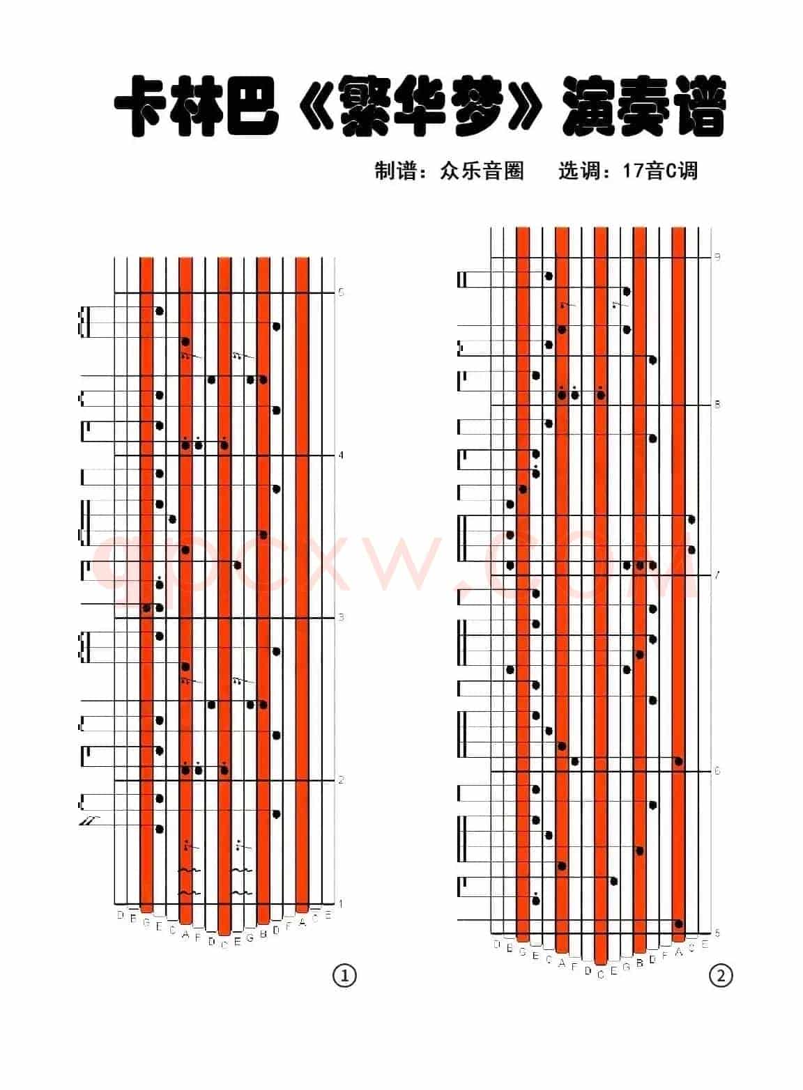 繁华梦（拇指琴卡林巴琴演奏谱）