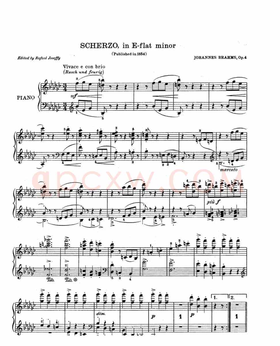 Scherzo in e flat Min Op·4（降e小调谐谑曲）