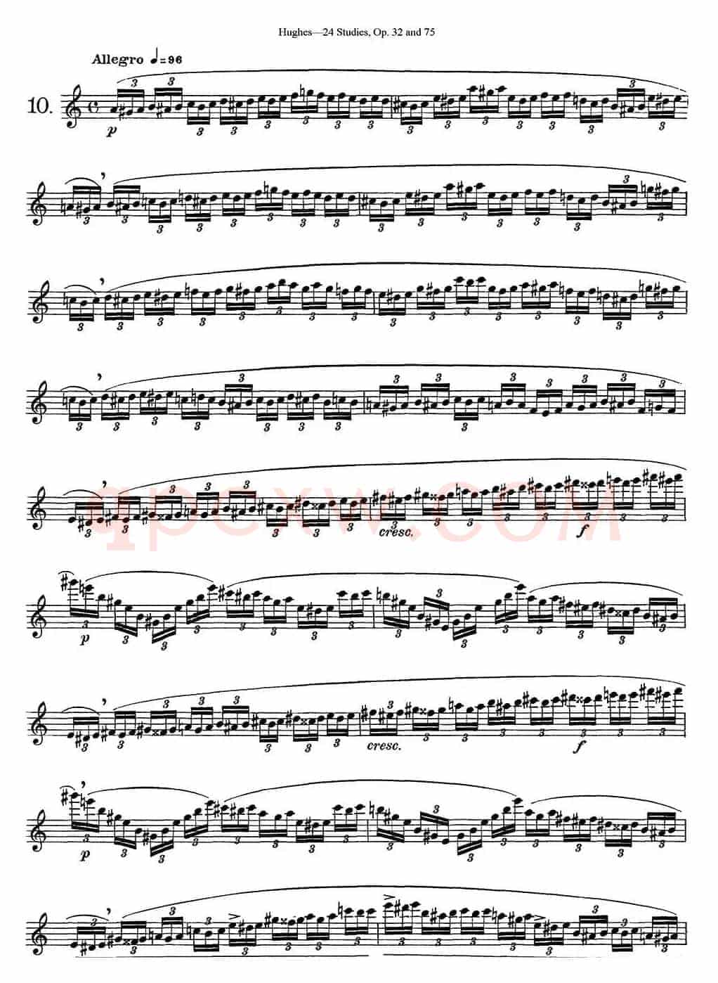 胡埃斯24首长笛练习曲Op.32（NO.10）