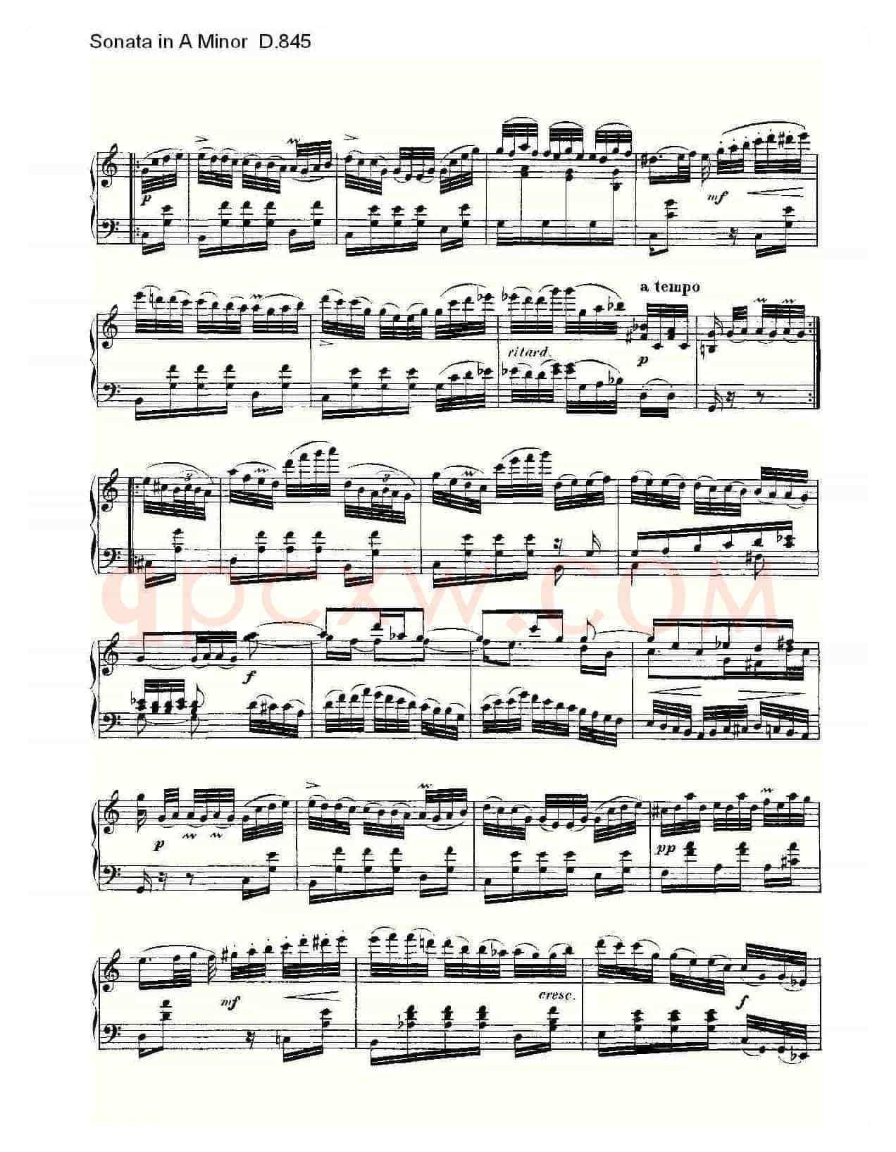 Sonata in A Minor D.845（A小调奏鸣曲 D.845）