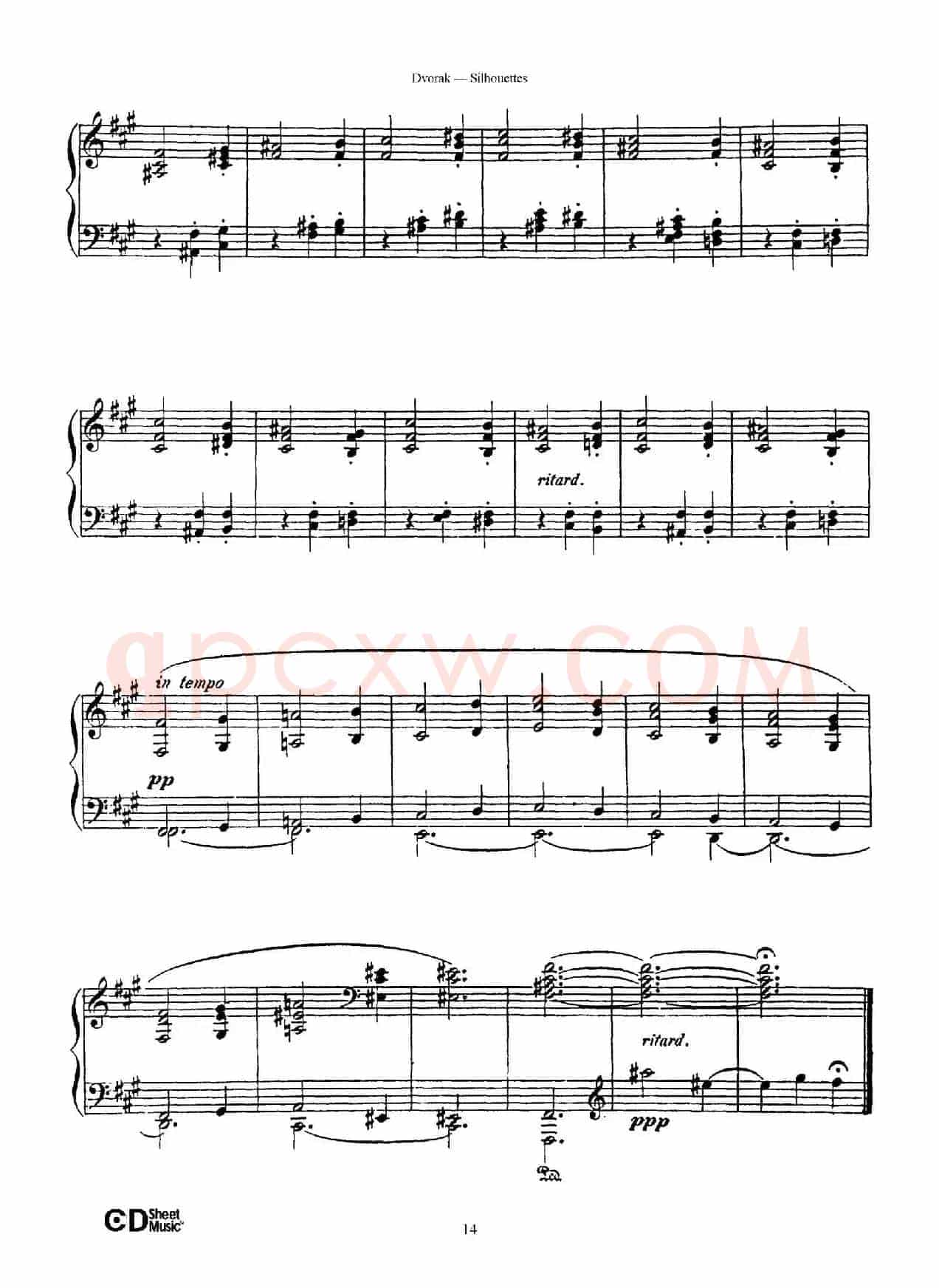 12 Silhouettes Op.8（12首剪影·5）