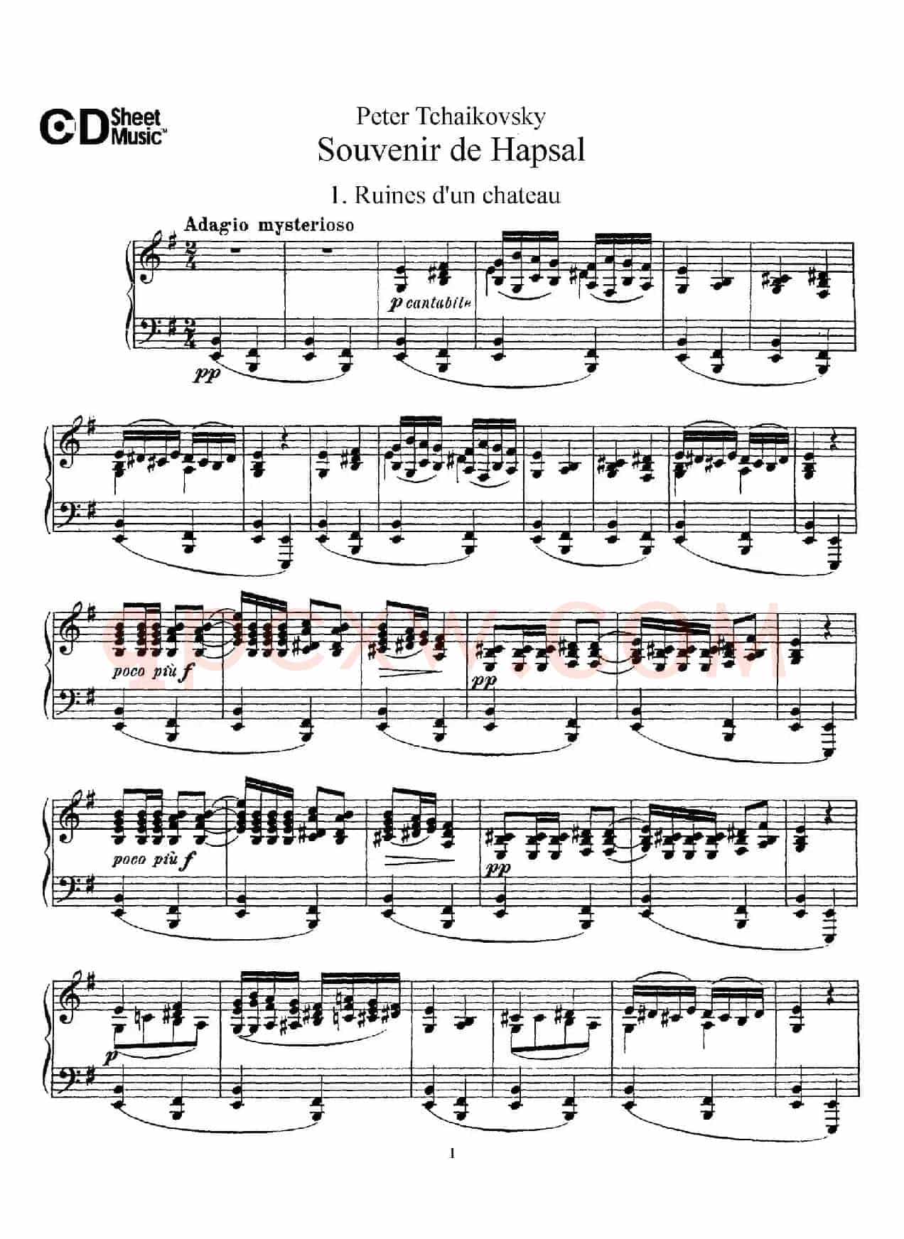 Souvenir de Hapsal Op.2（哈普萨的回忆·1）