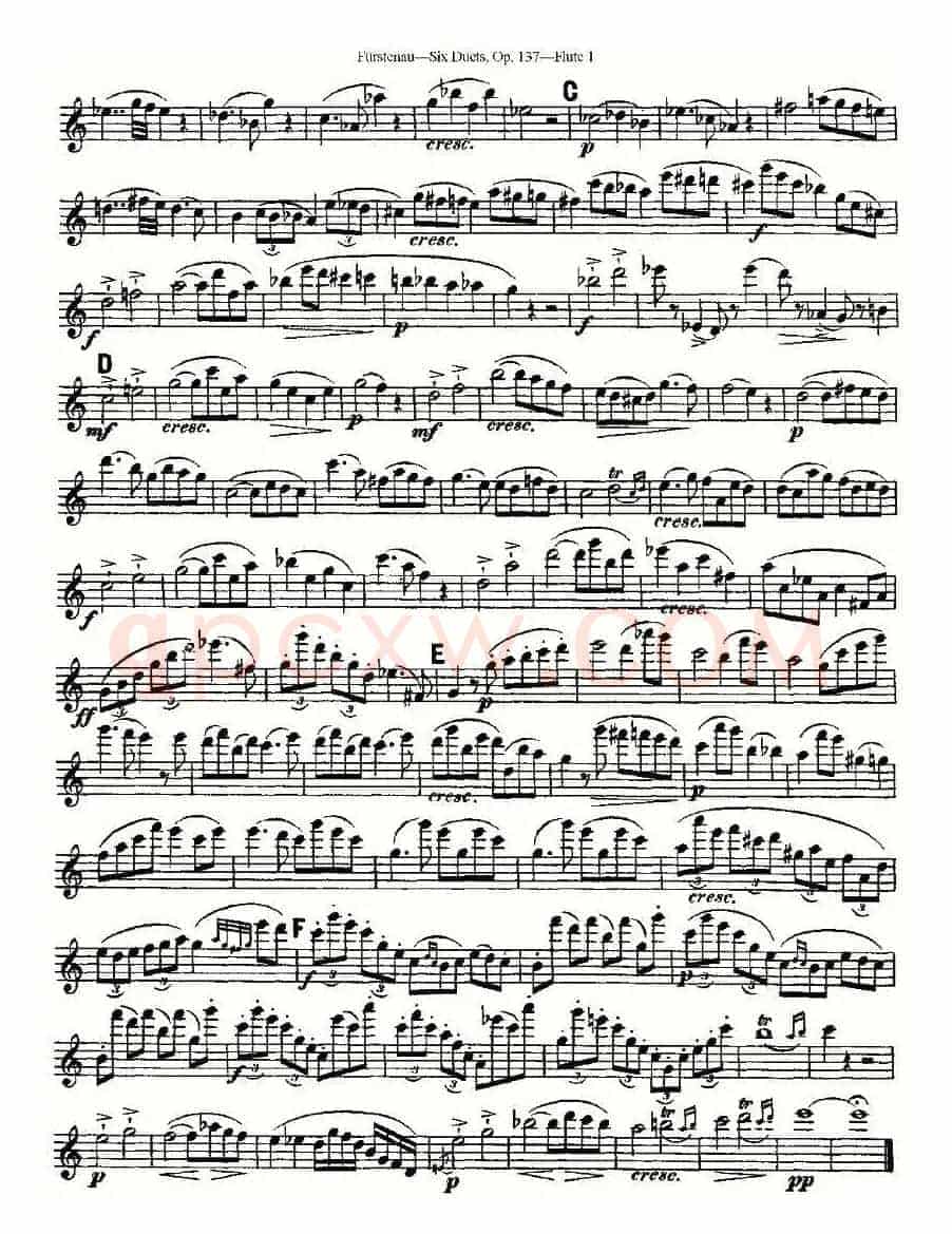 Six Duets, Op.137 之一（二重奏 六首作品 137号）